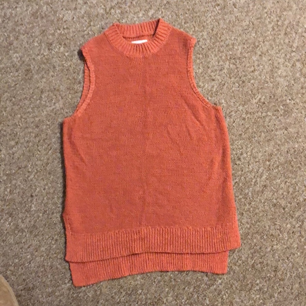 Linen blend knit top